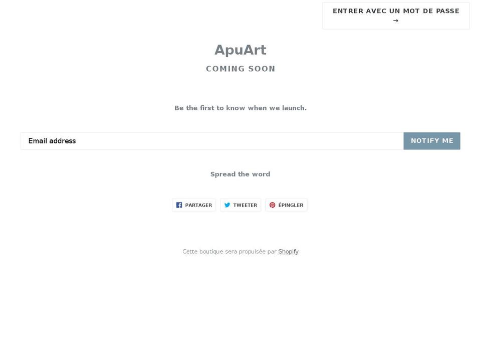 apuart.fr shopify website screenshot