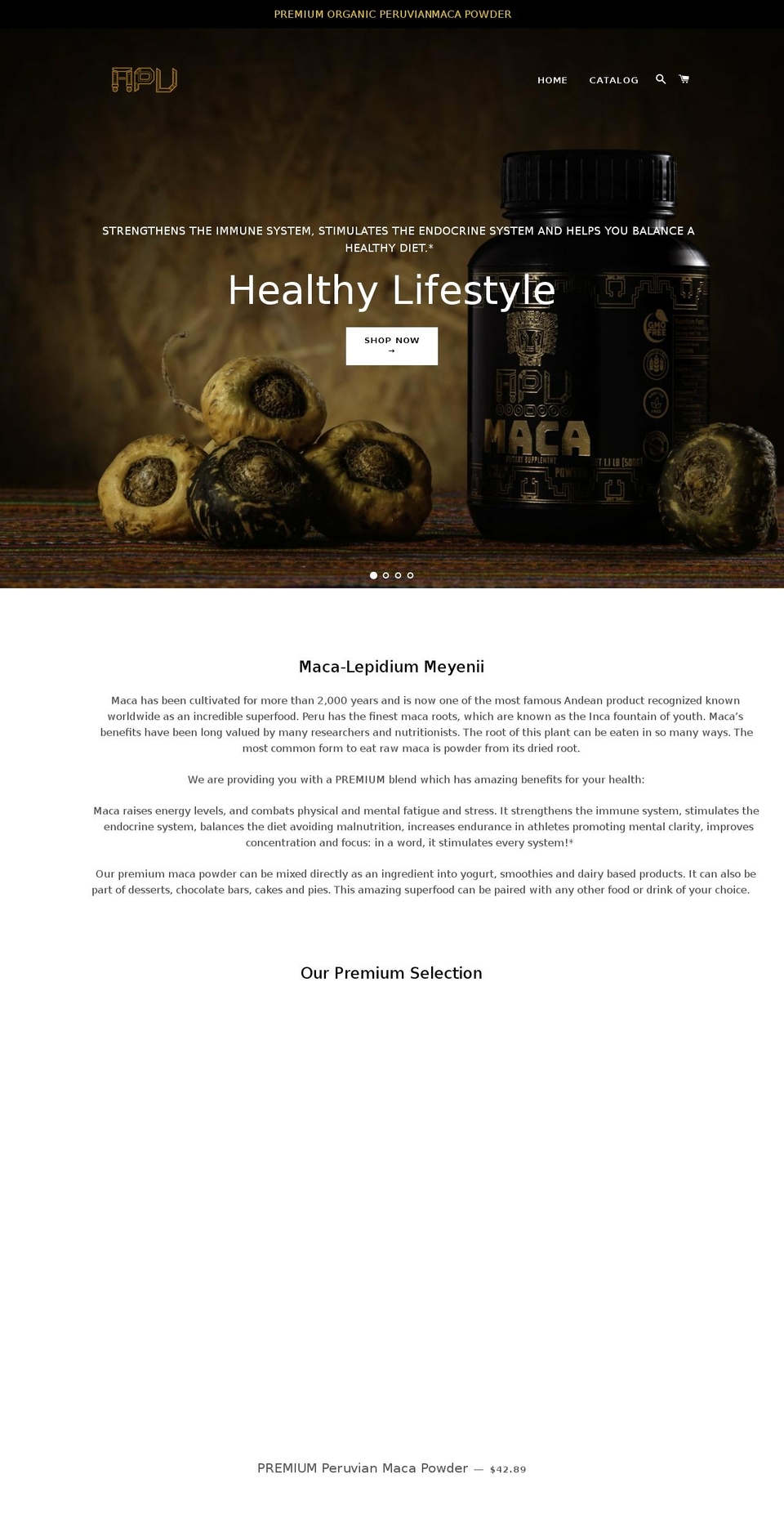 apumaca.com — Shopify storefront screenshot