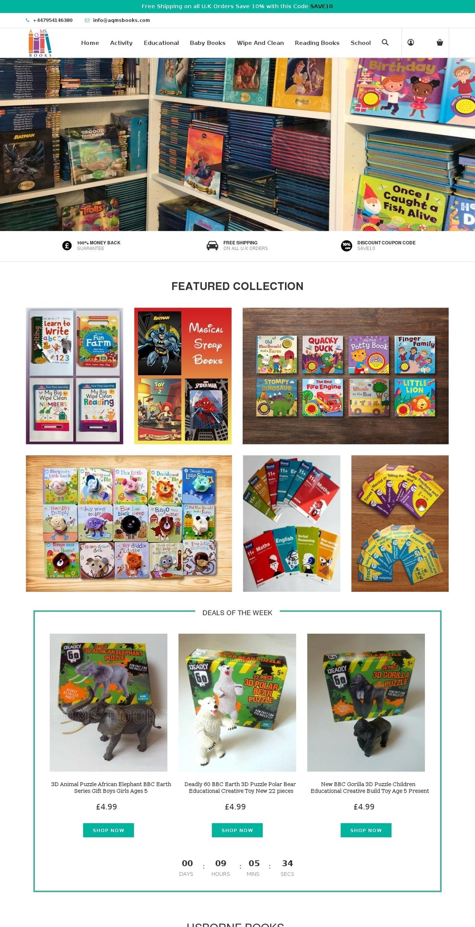 aqmsbooks.com — Shopify storefront screenshot