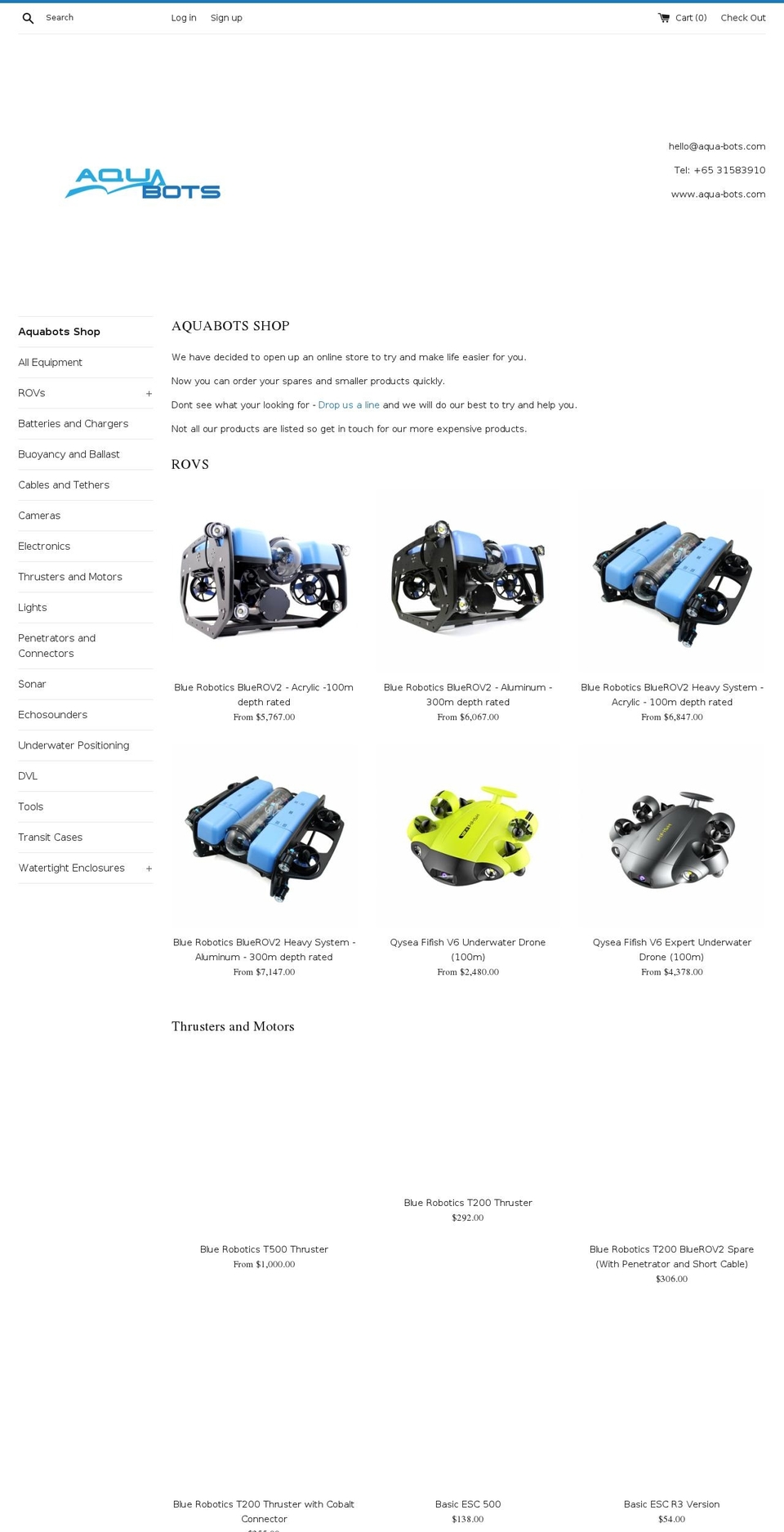 aqua-bots.com shopify website screenshot