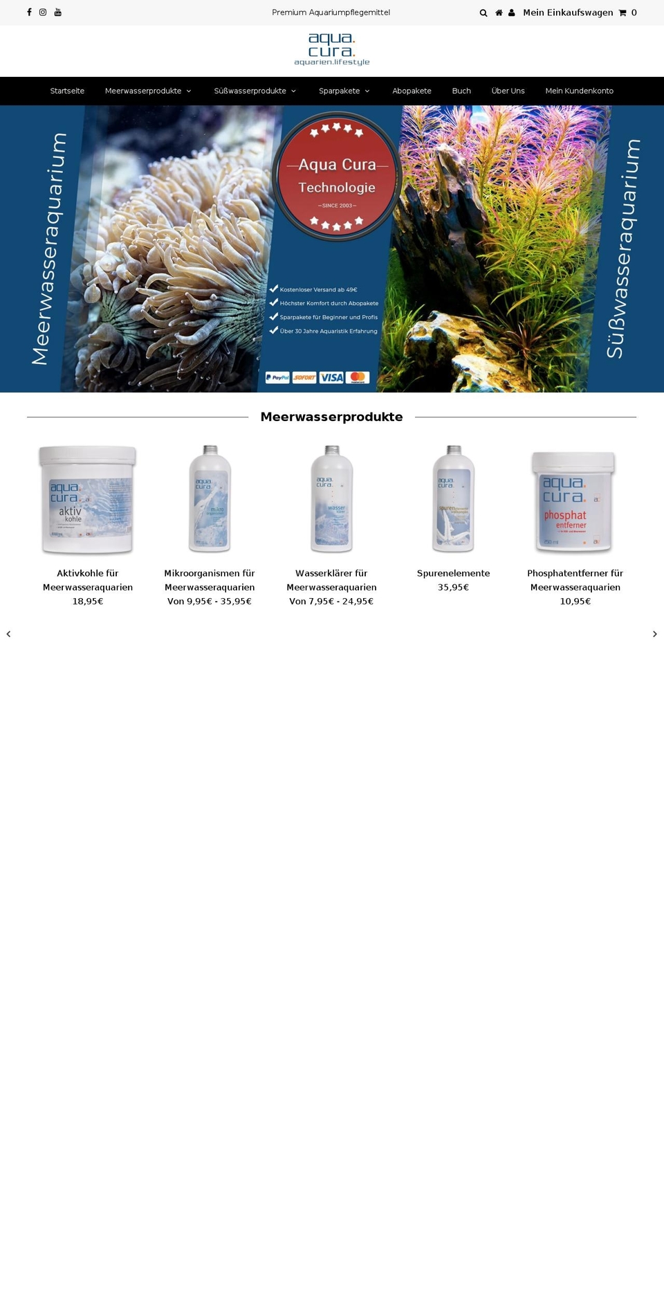 aqua-cura.de shopify website screenshot