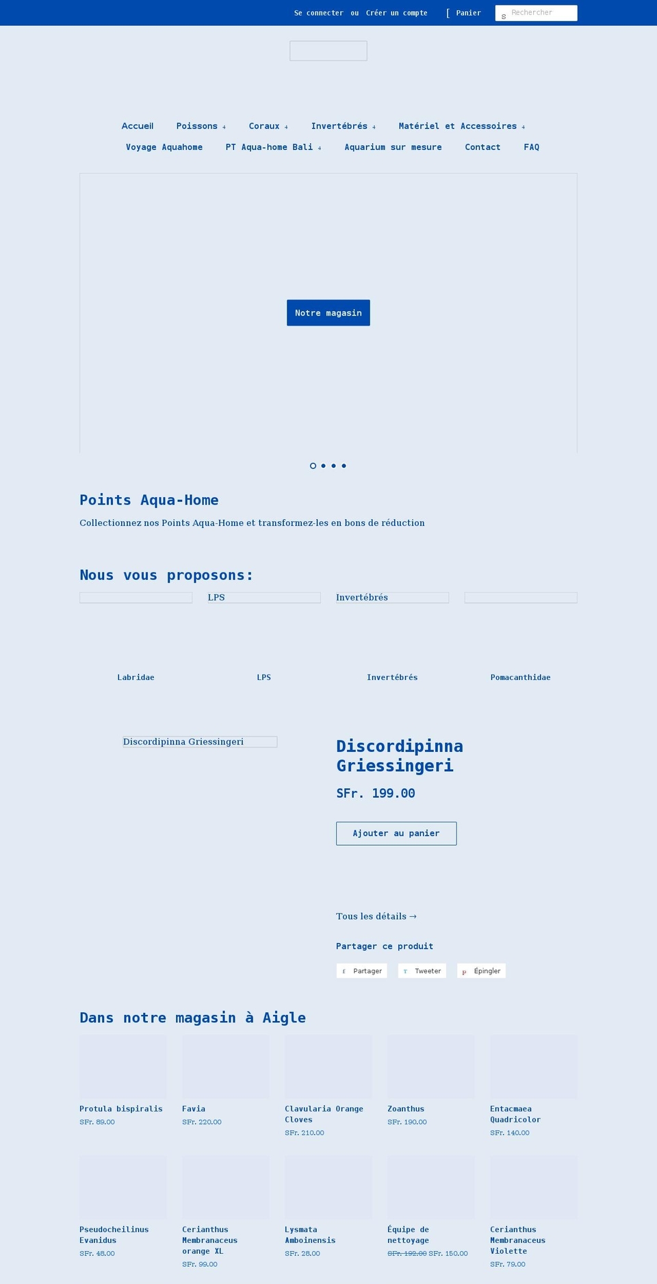 aqua-home.ch shopify website screenshot