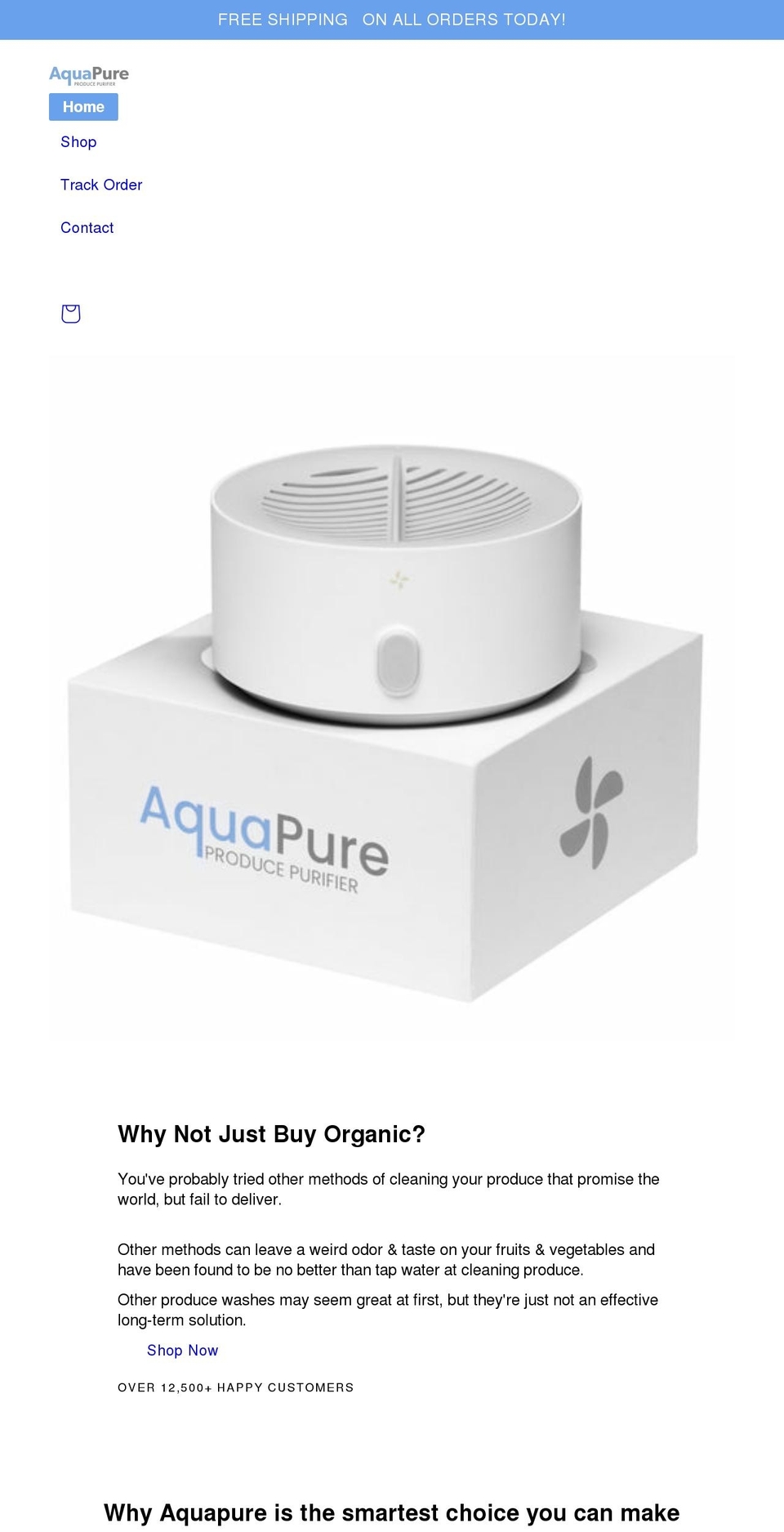 aqua-pure.co shopify website screenshot