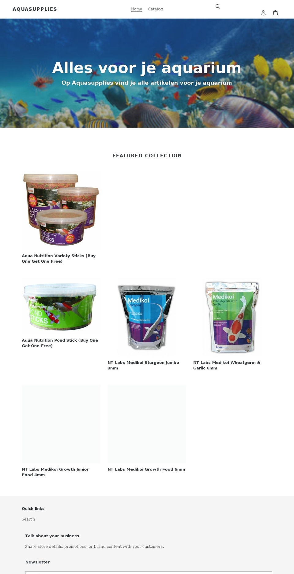 aqua-supplies.com shopify website screenshot