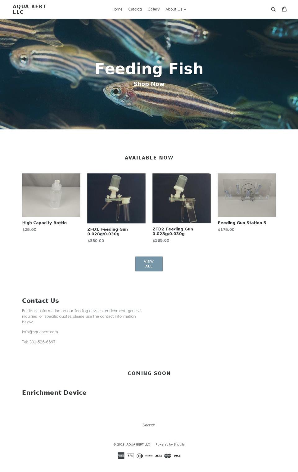 aquabert.com shopify website screenshot