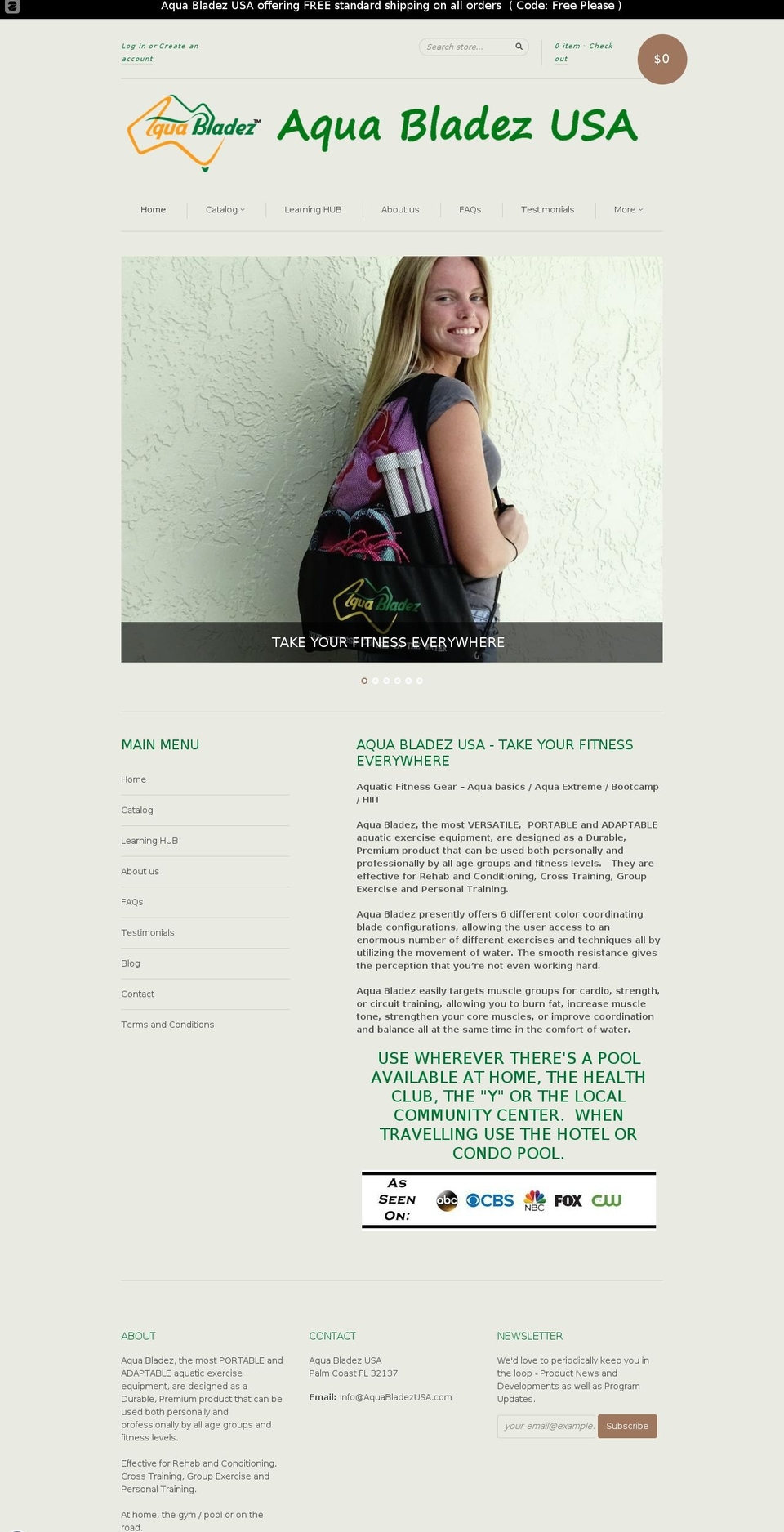 aquabladezusa.com shopify website screenshot