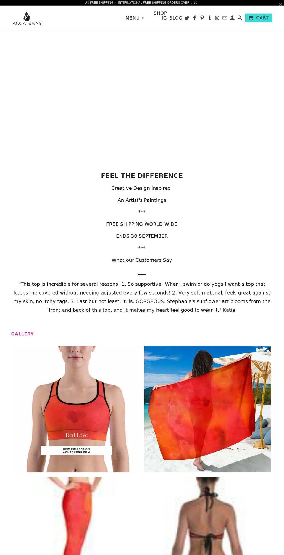 aquaburnsuk.com — Shopify storefront screenshot