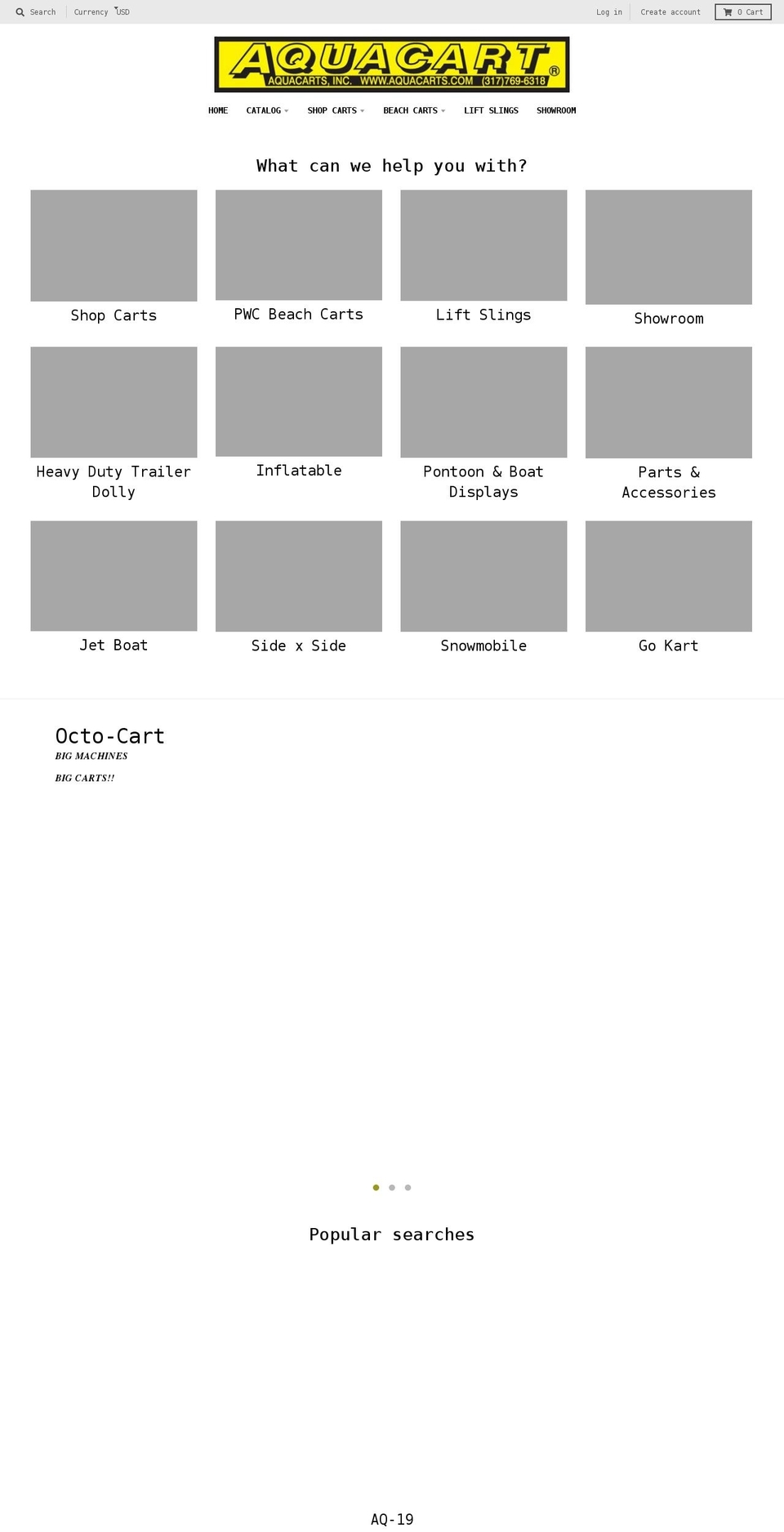 aquacarts.com shopify website screenshot