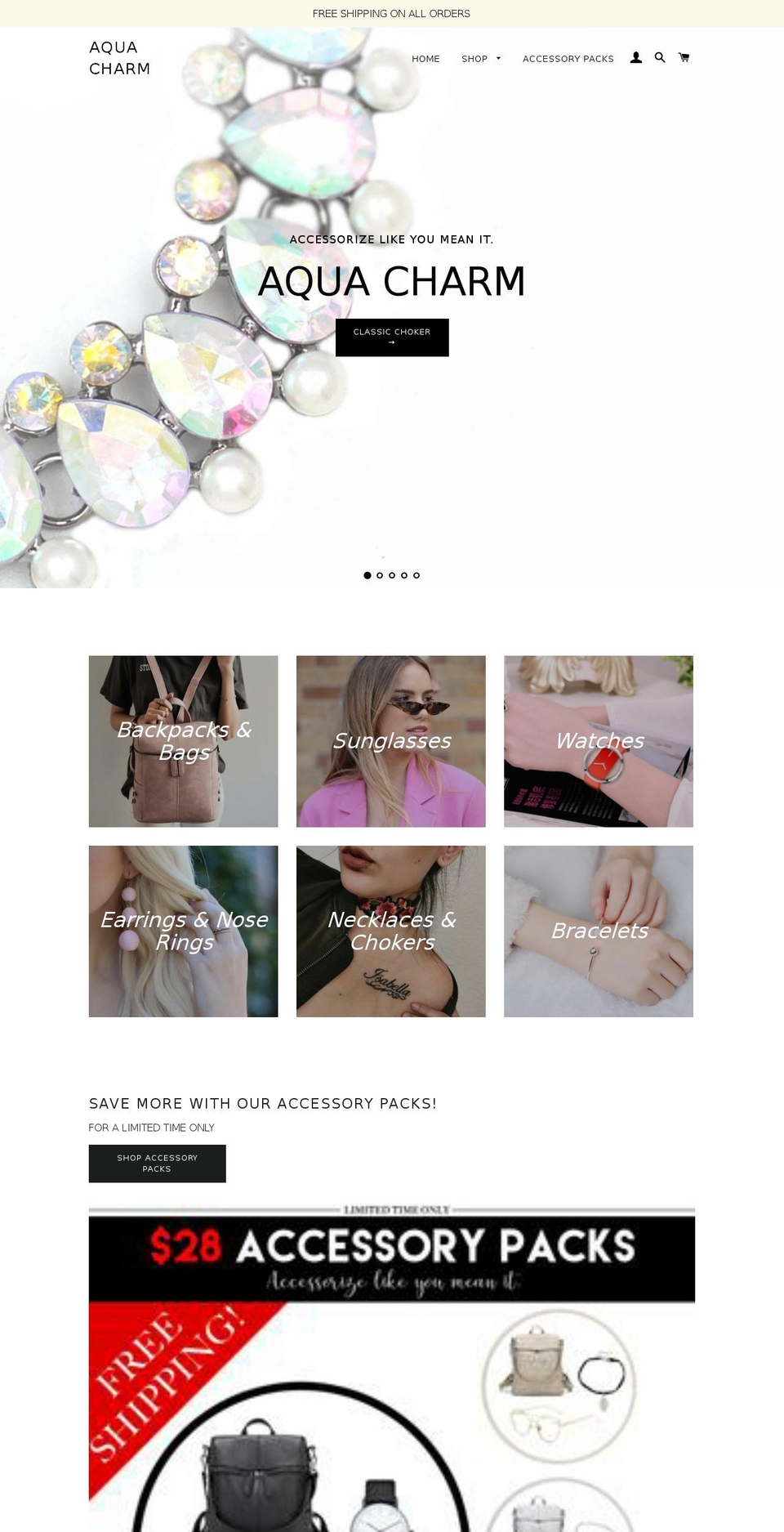 aquacharm.com — Shopify storefront screenshot