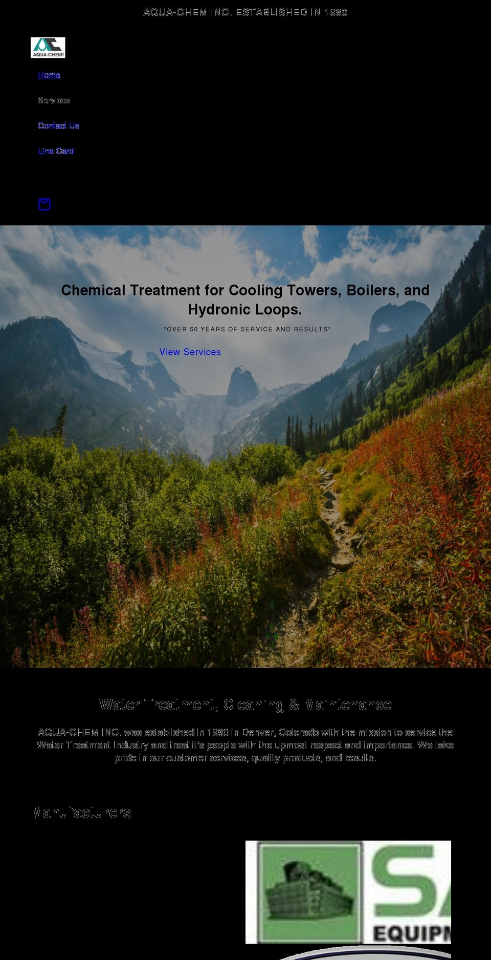 aquacheminc.com shopify website screenshot
