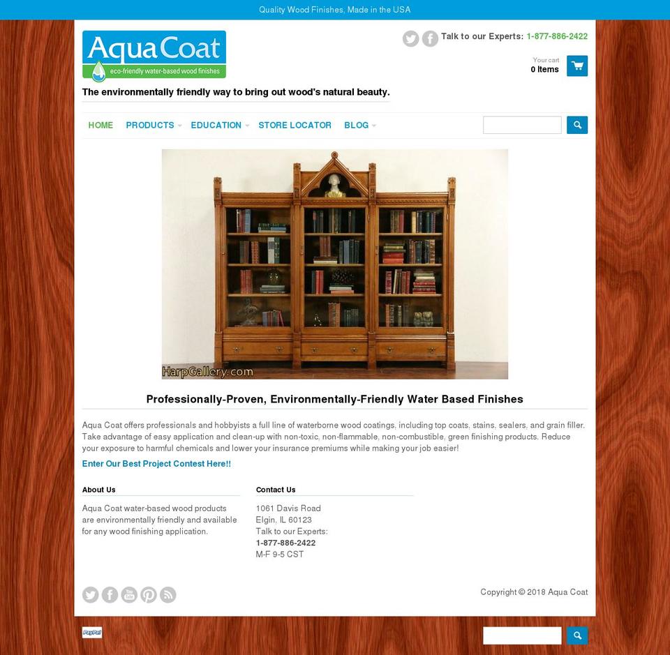 aquacoteinc.com — Shopify storefront screenshot
