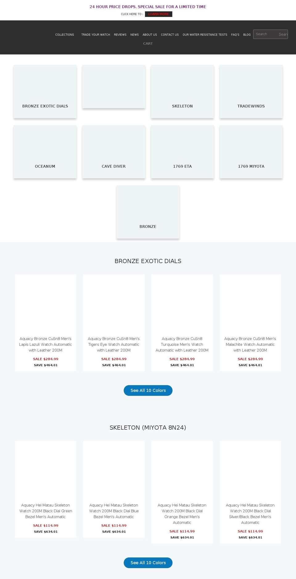 aquacywatch.com — Shopify storefront screenshot