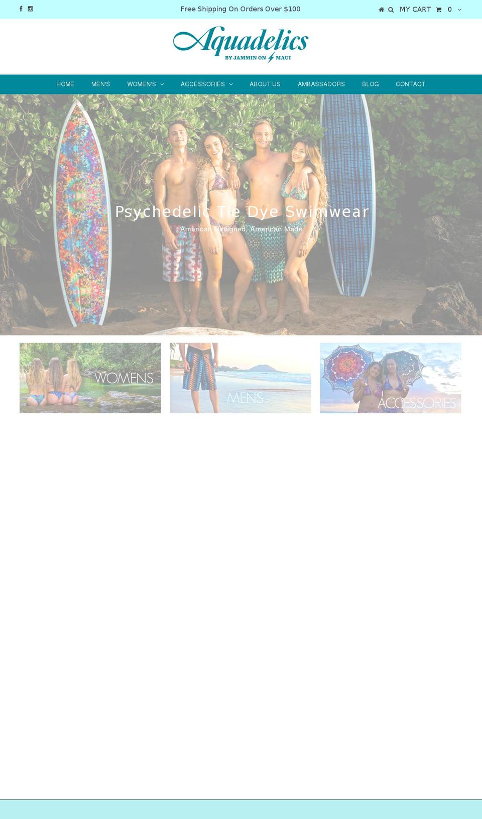 aquadelics.com shopify website screenshot