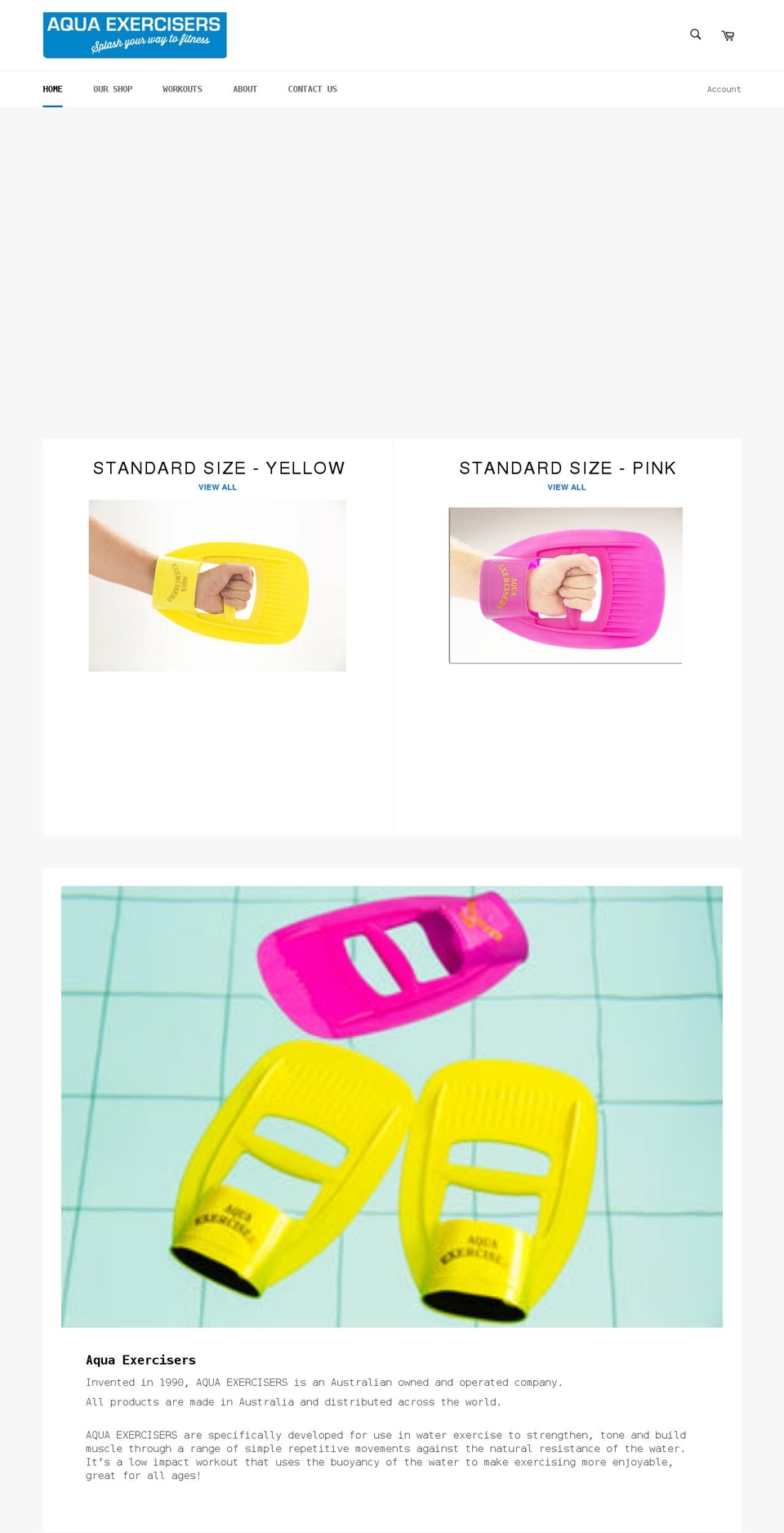 aquaexercisers.com.au shopify website screenshot