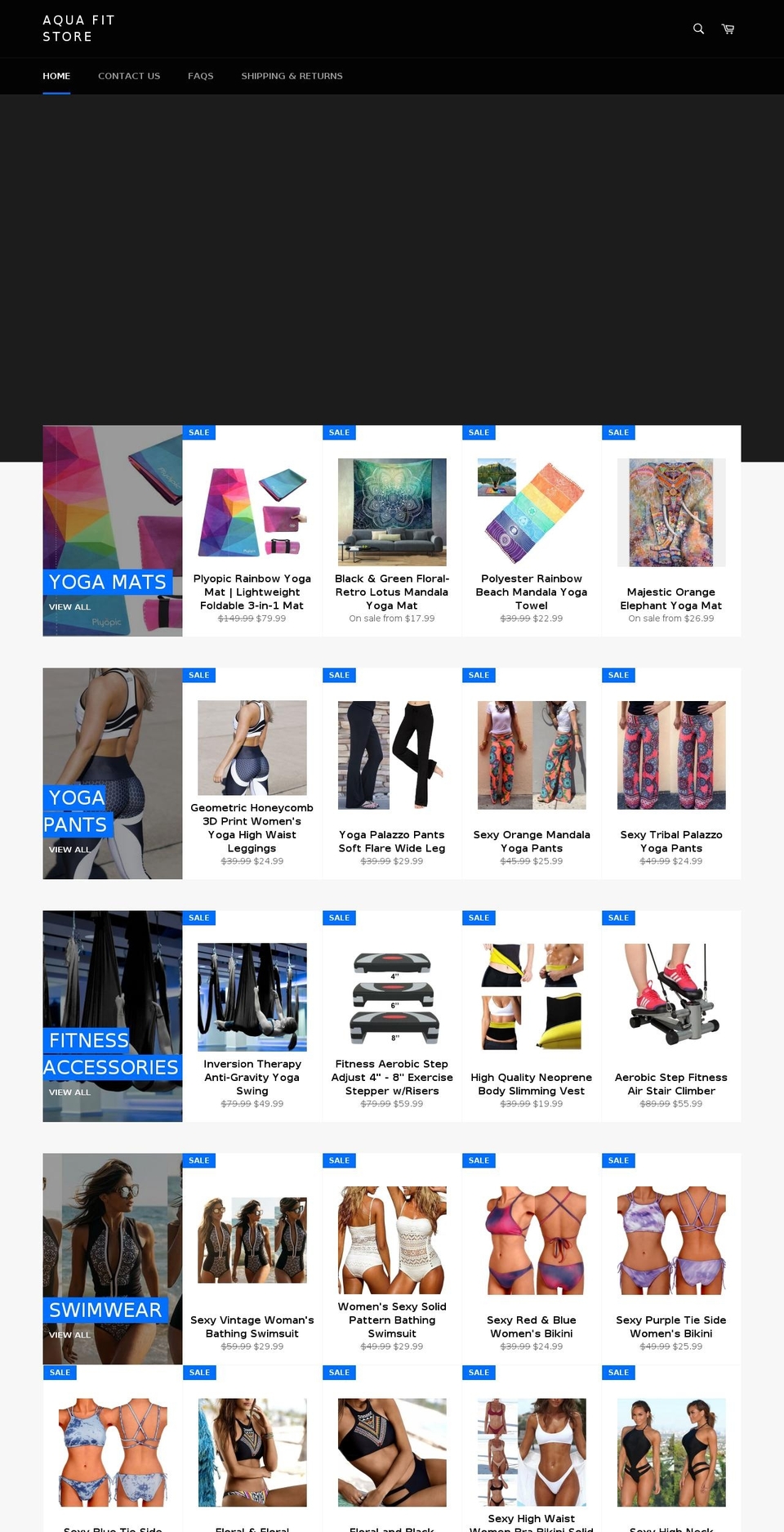 aquafitstore.com shopify website screenshot