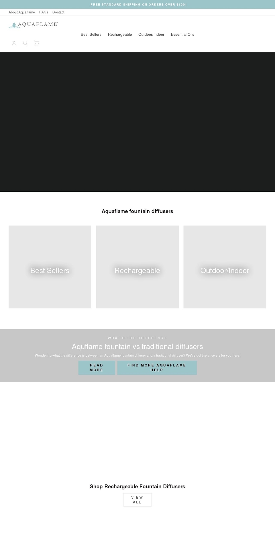 aquaflame.com shopify website screenshot