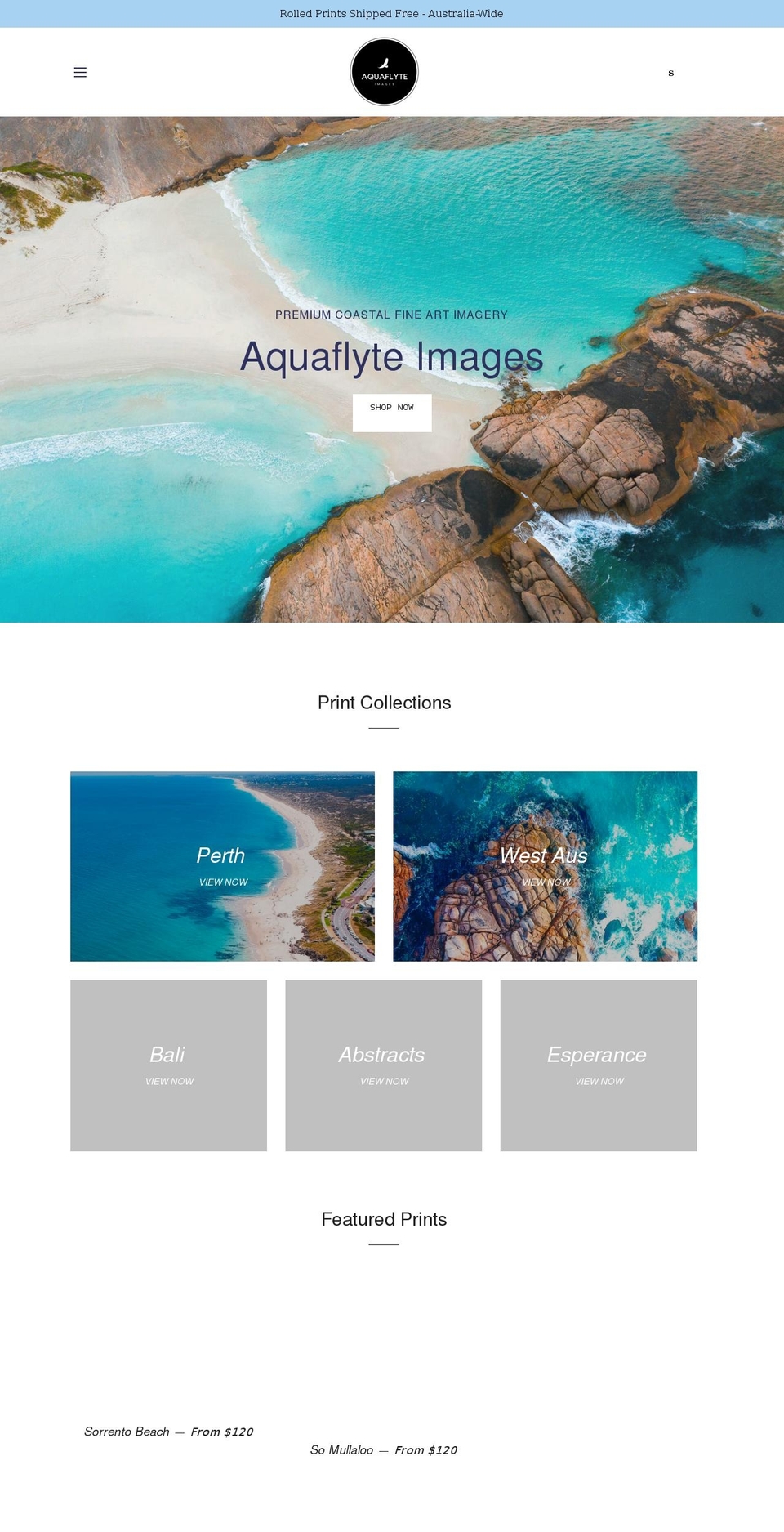 aquaflyteimages.com shopify website screenshot