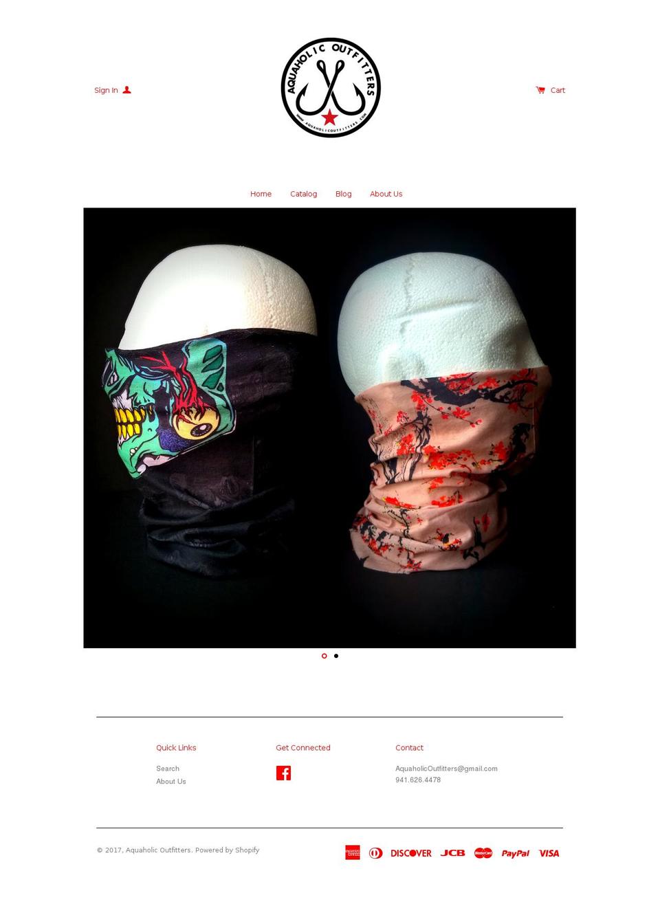 aquaholicoutfitters.com shopify website screenshot