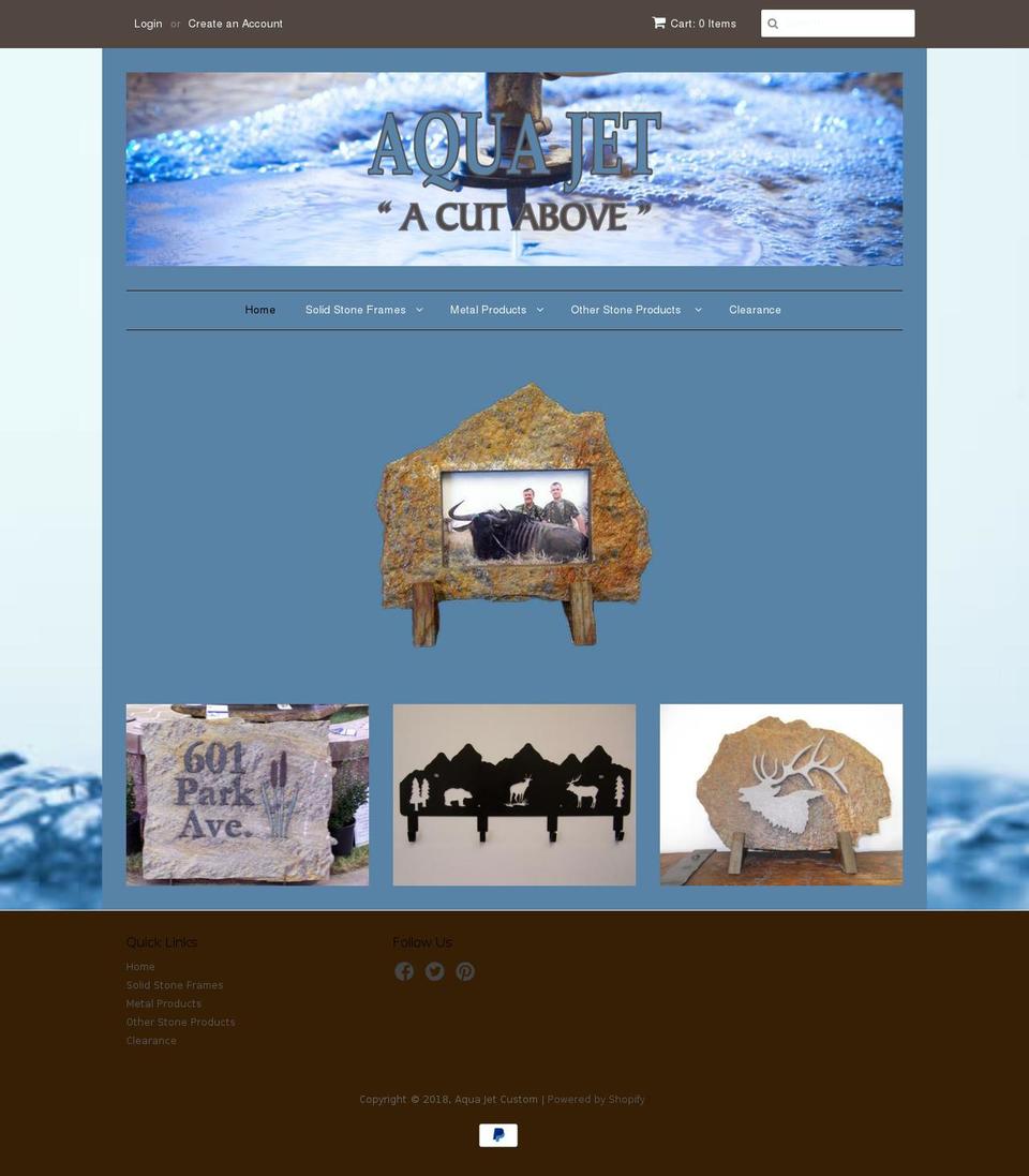 aquajetcustom.com shopify website screenshot