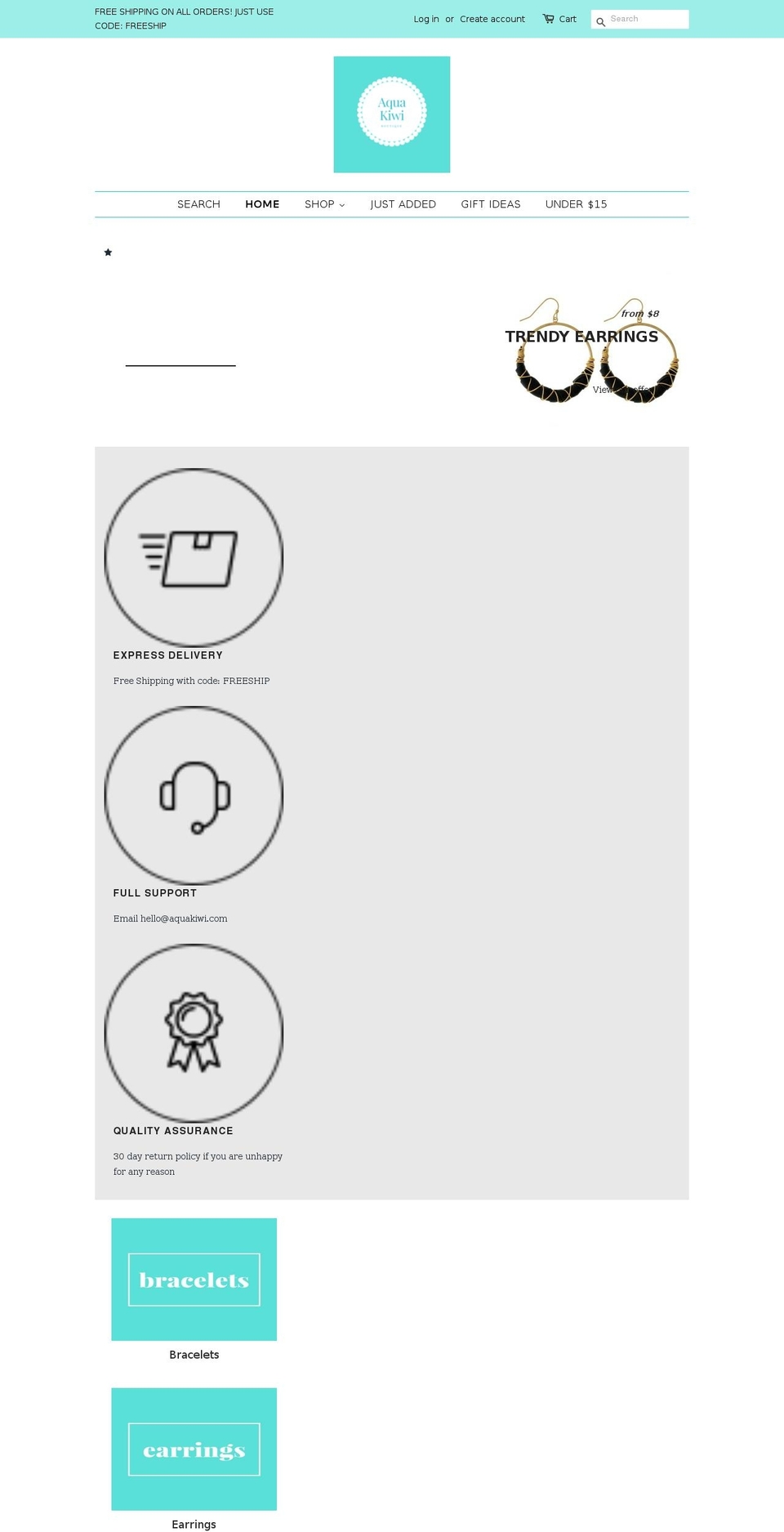 aquakiwi.com shopify website screenshot
