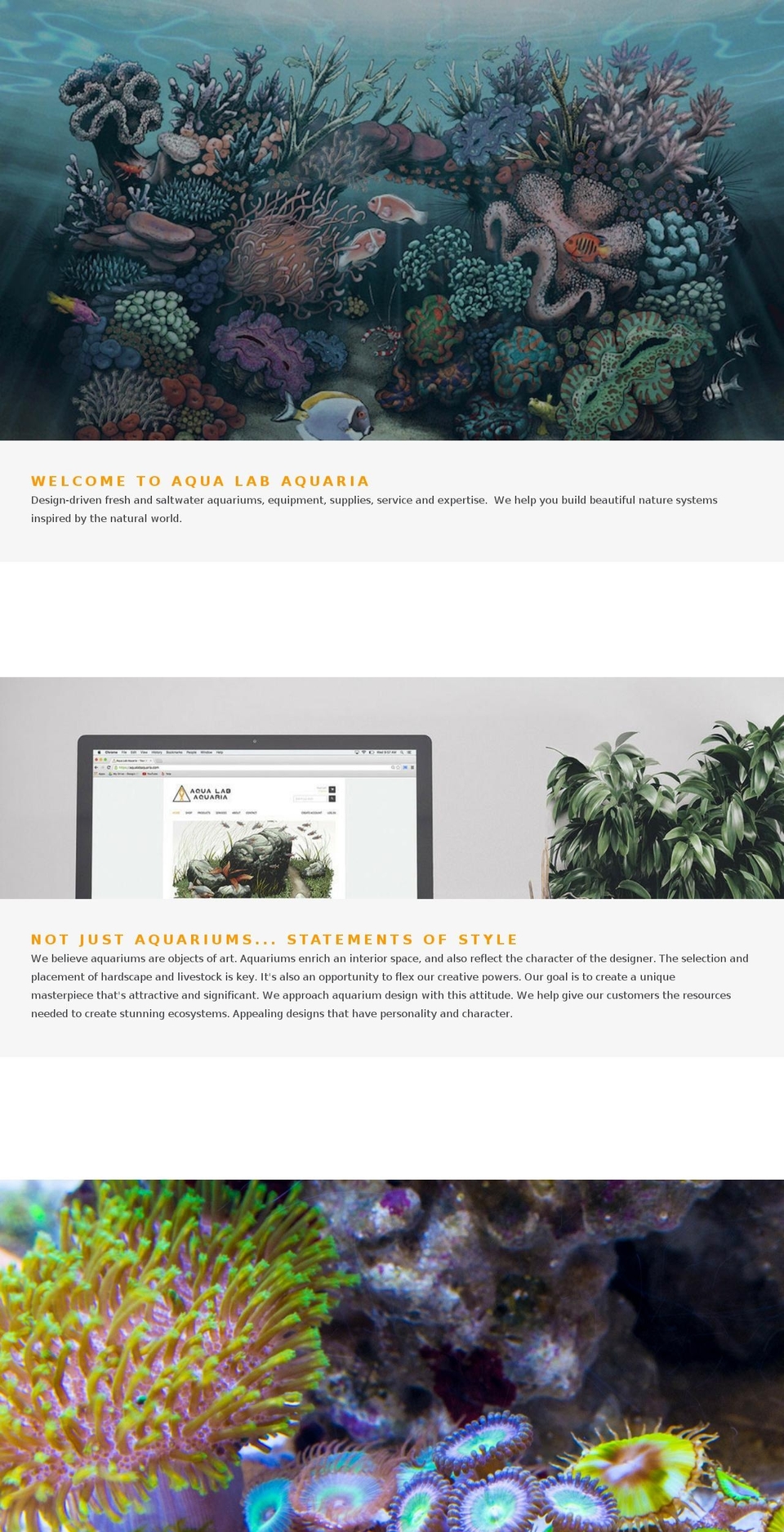 aqualabaquaria.com shopify website screenshot