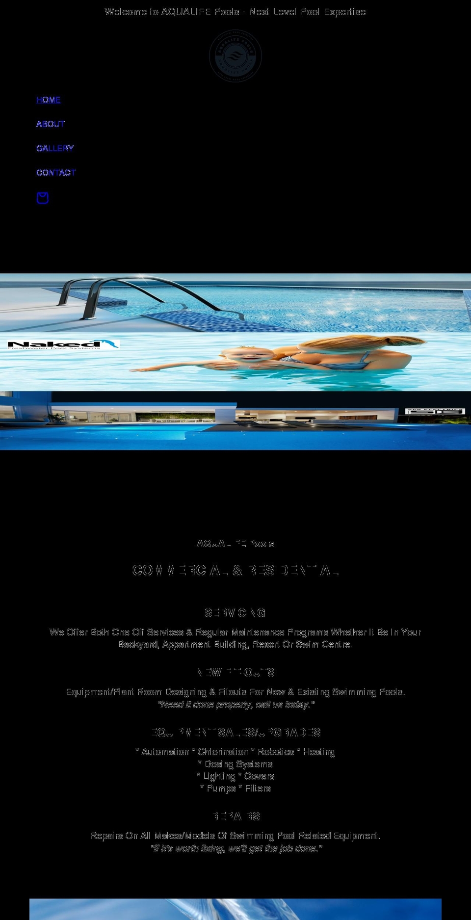 aqualifepools.com.au shopify website screenshot