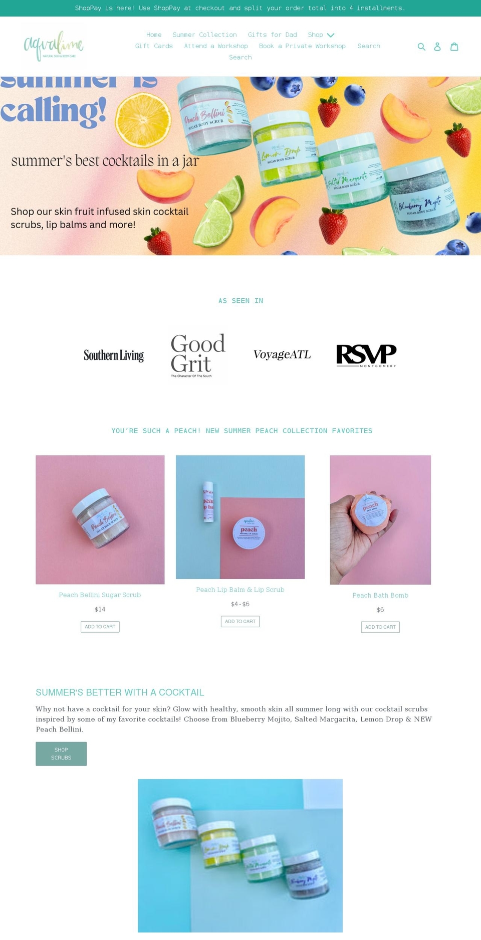 aqualimeskincare.com shopify website screenshot