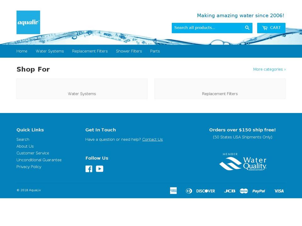 AquaLiv (Supply) Shopify theme site example aqualivstore.com