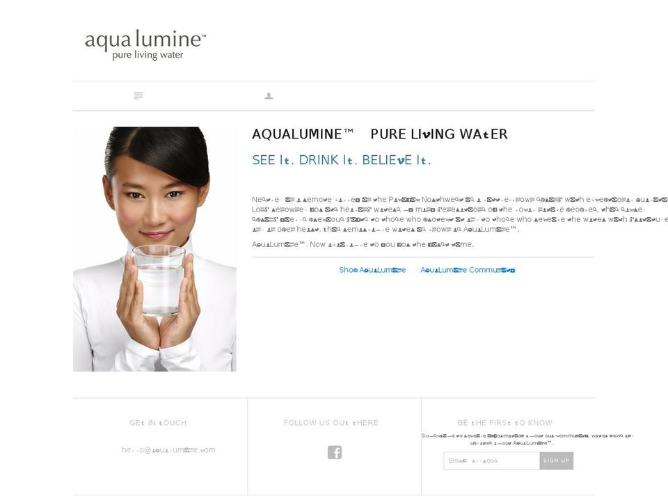aqualumine.com shopify website screenshot