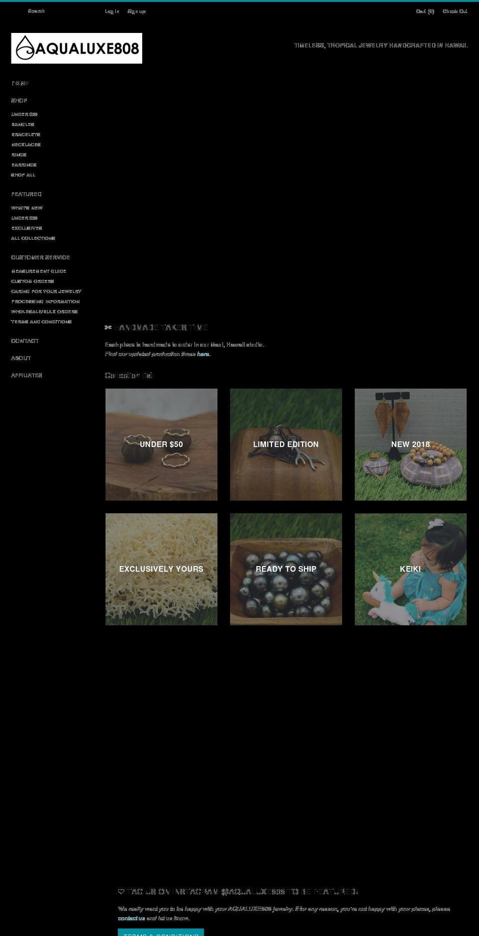 aqualuxe808.com shopify website screenshot
