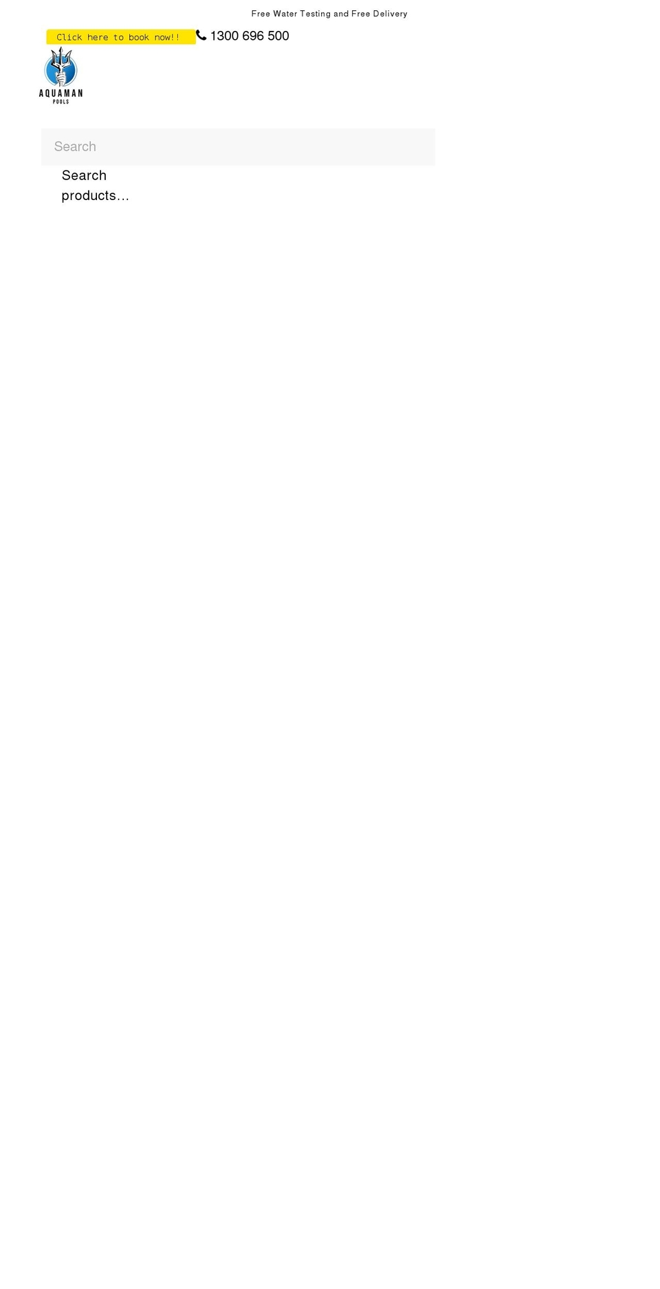 aquaman-pools.com shopify website screenshot