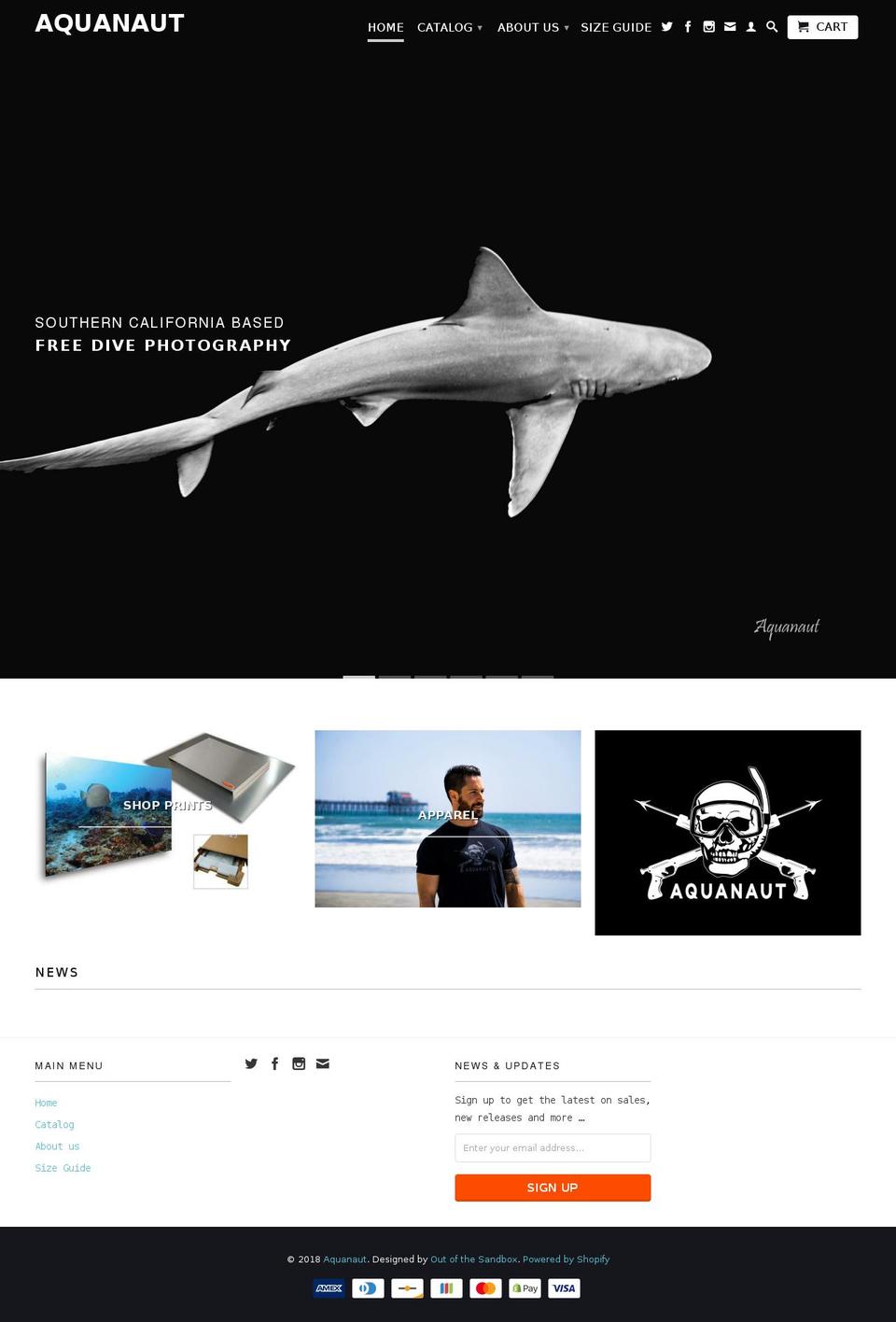 aquanautlife.com — Shopify storefront screenshot