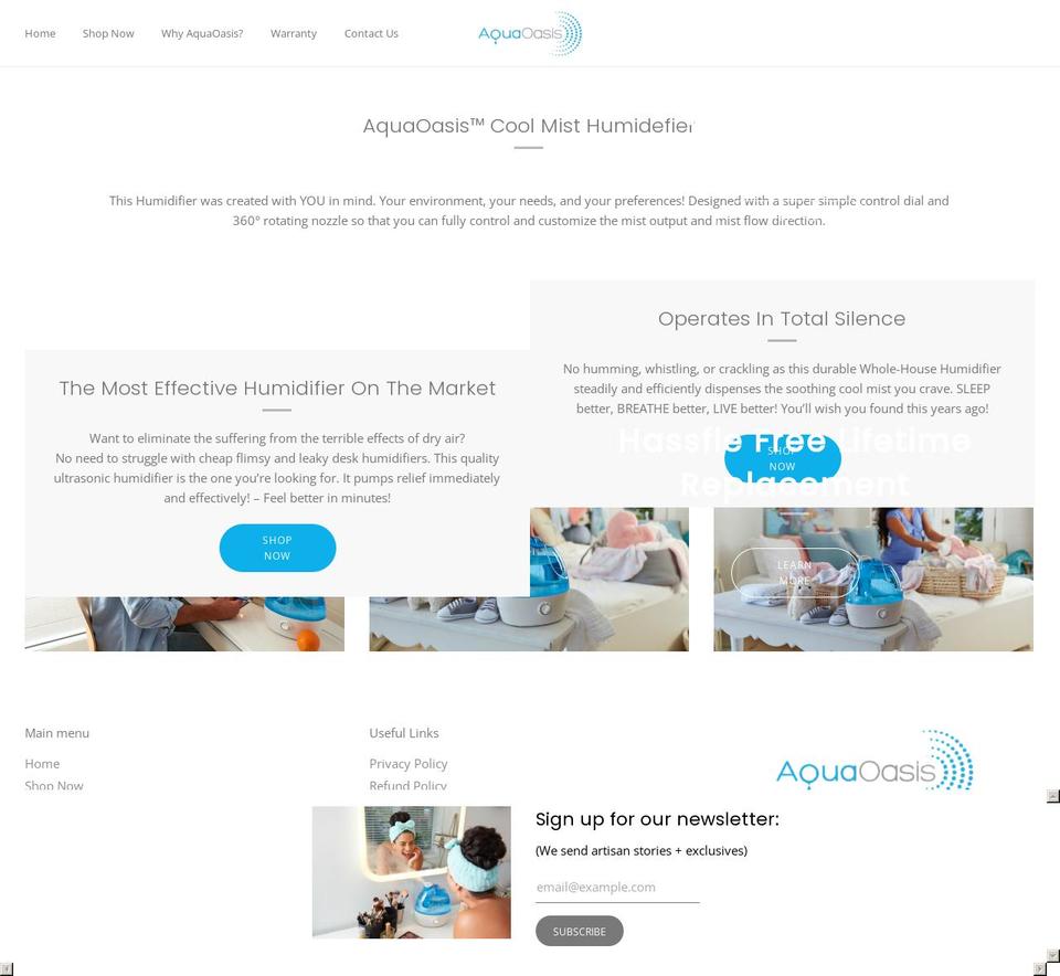 aquaoasis.com shopify website screenshot