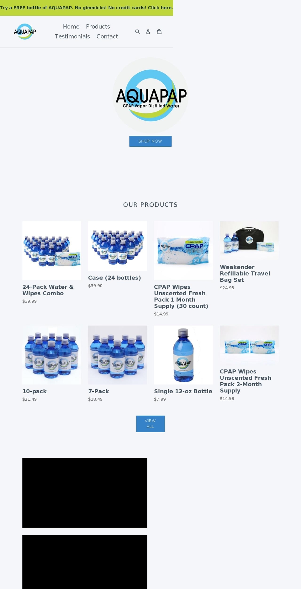 aquapap.com shopify website screenshot