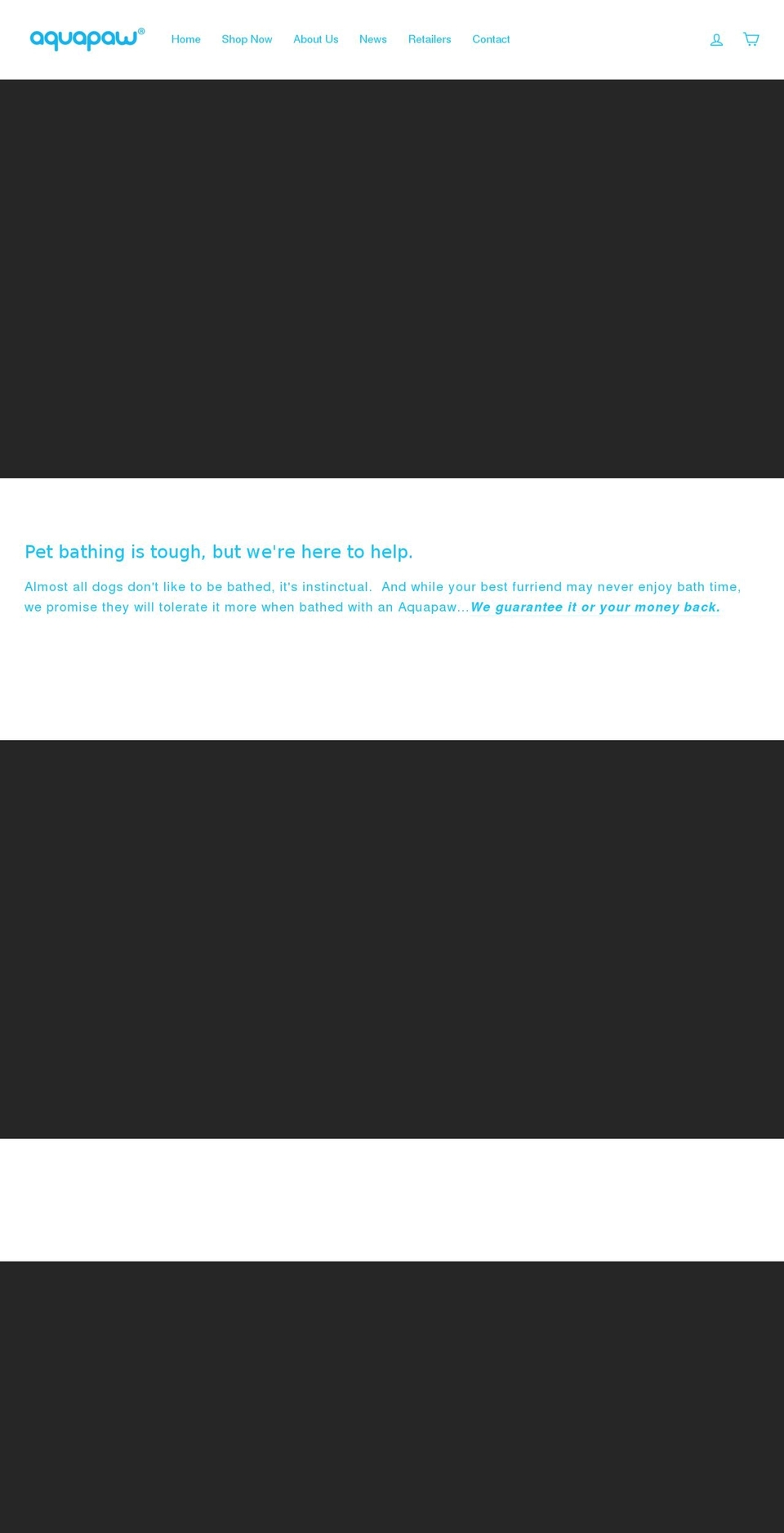 aquapawbathing.com — Shopify storefront screenshot