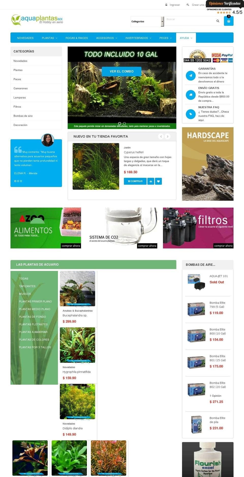 aquaplantasmx.com shopify website screenshot