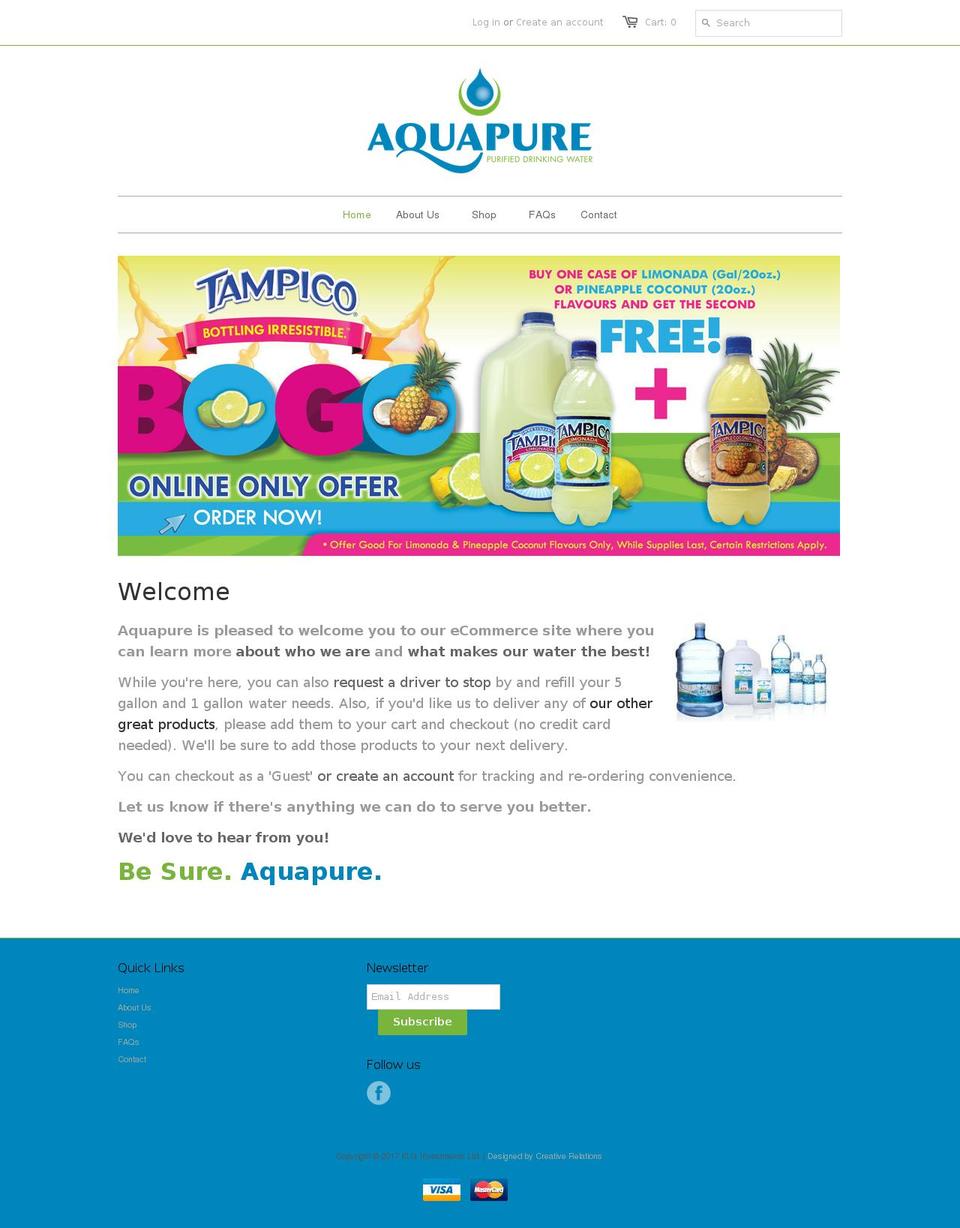 aquapure-bahamas.com shopify website screenshot