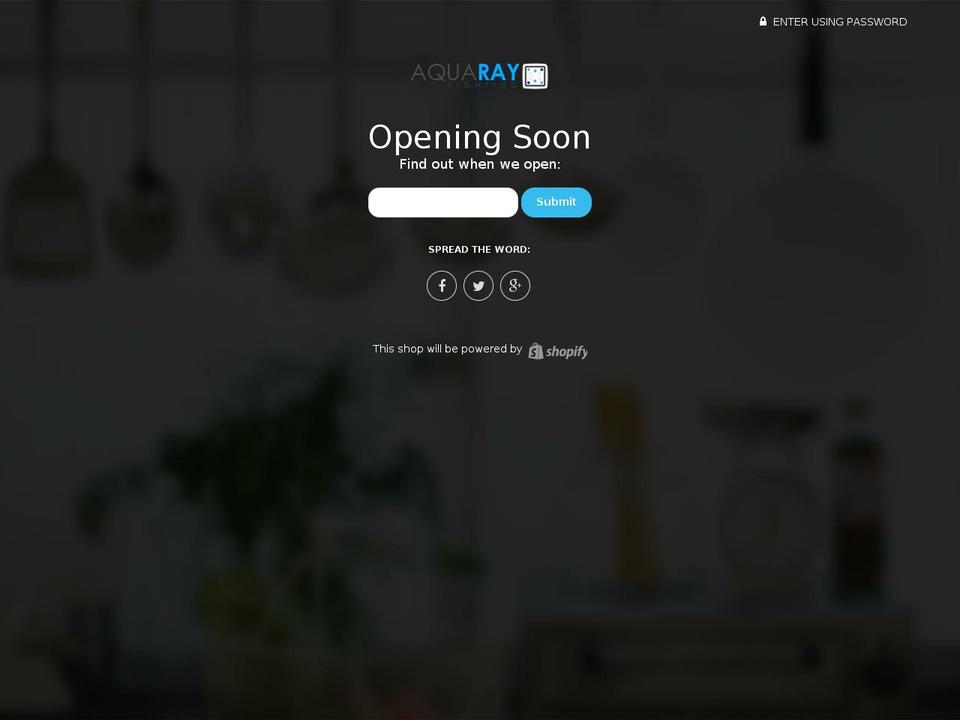 aquaraylighting.com shopify website screenshot
