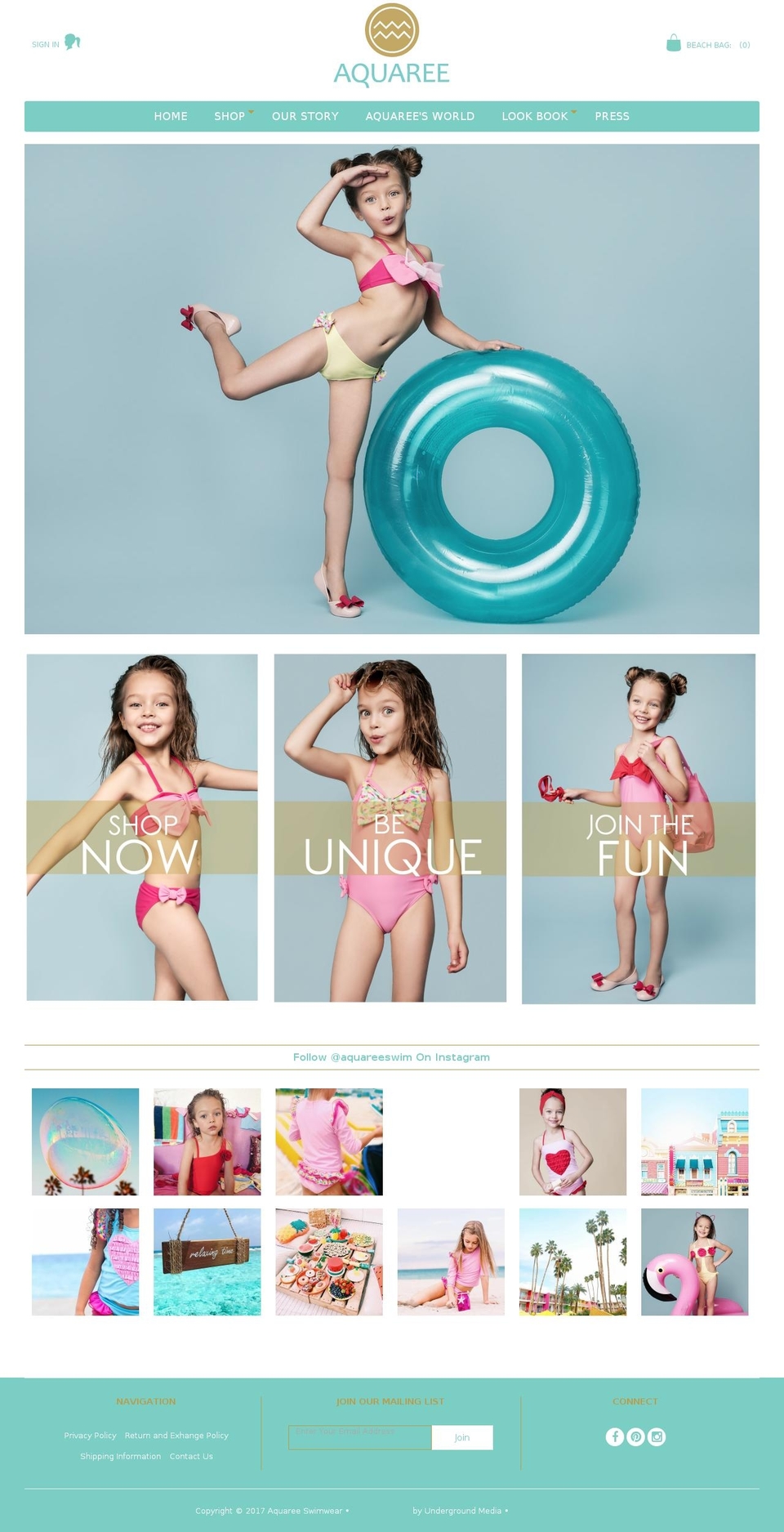 aquaree.com shopify website screenshot