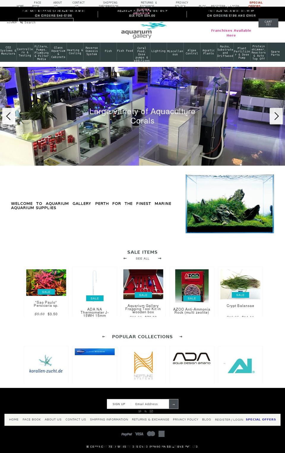 aquaria.com.au shopify website screenshot