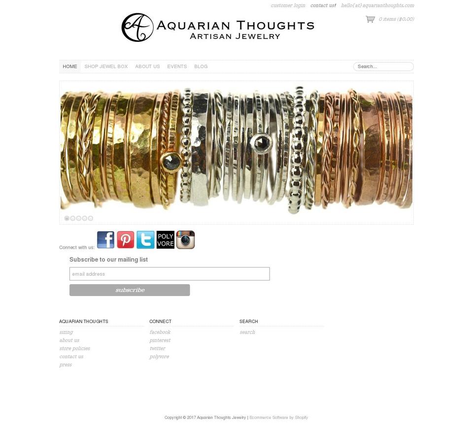 aquarianthoughts.com shopify website screenshot