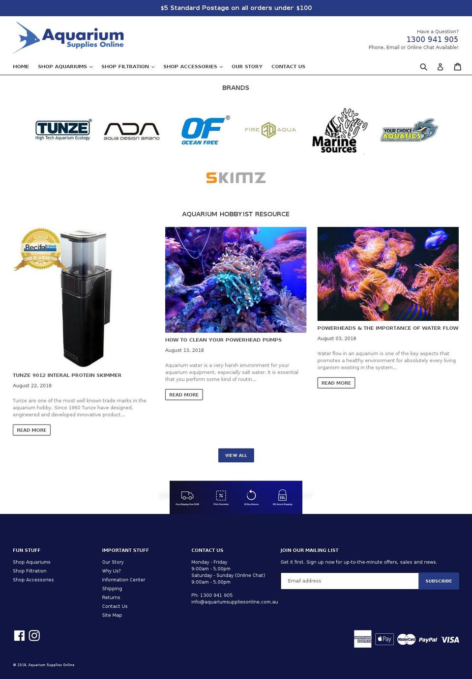 dsl-theme-6 Shopify theme site example aquariumsuppliesonline.com.au