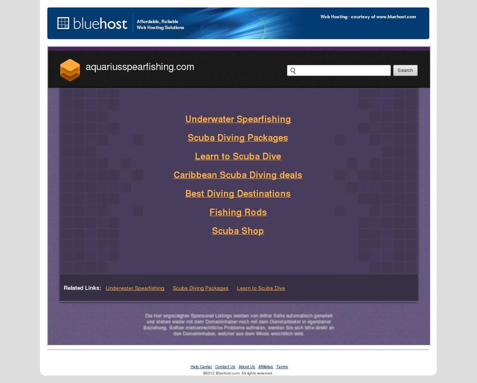 aquariusspearfishing.com shopify website screenshot
