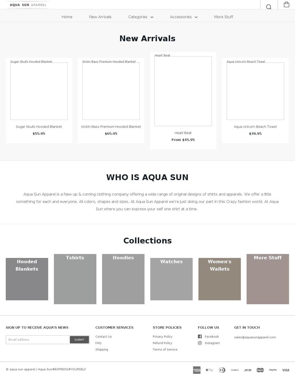 aquasunapparel.com — Shopify storefront screenshot