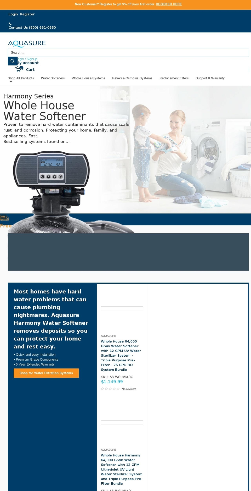 aquasureusa.com shopify website screenshot