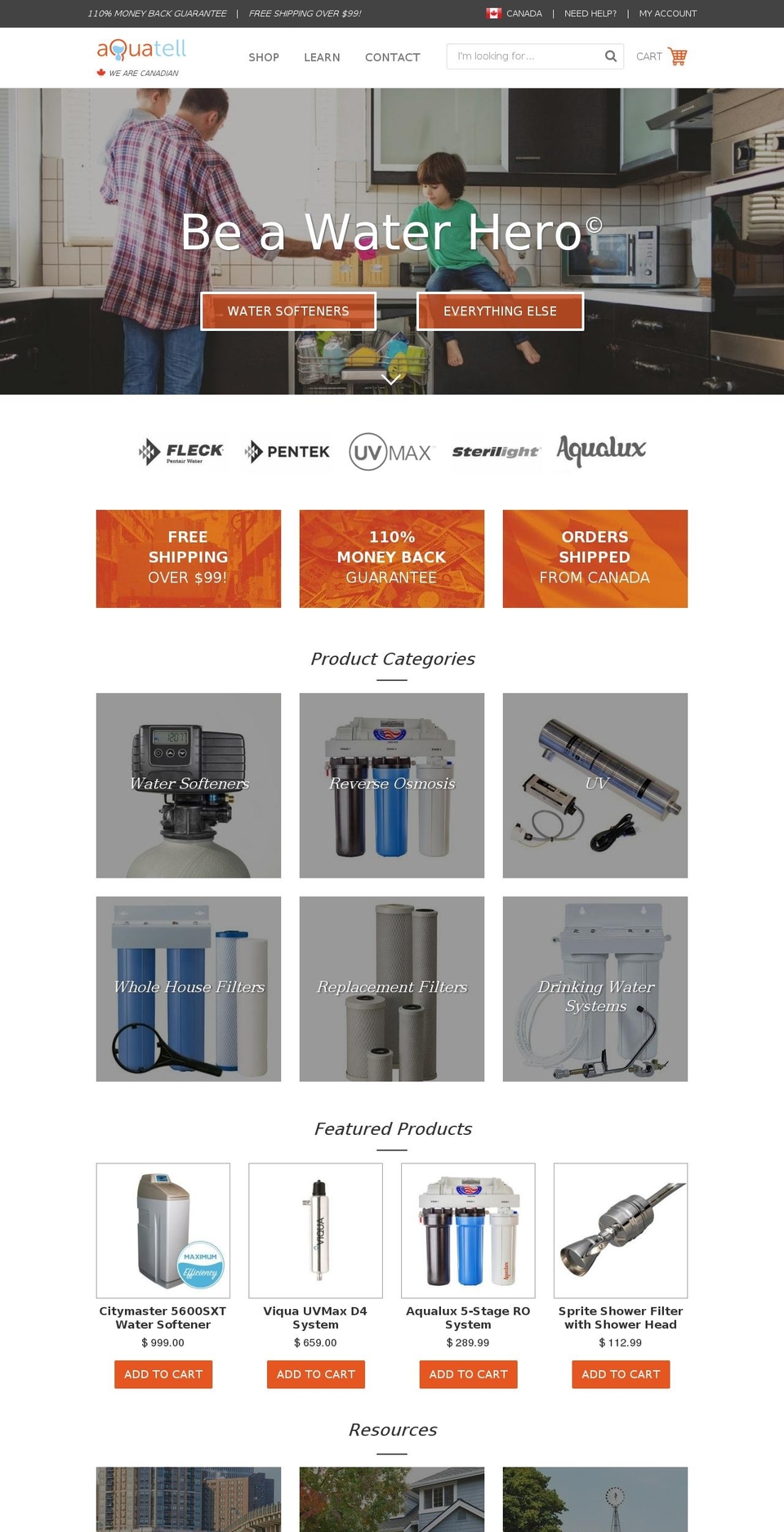 aquatel.ca shopify website screenshot