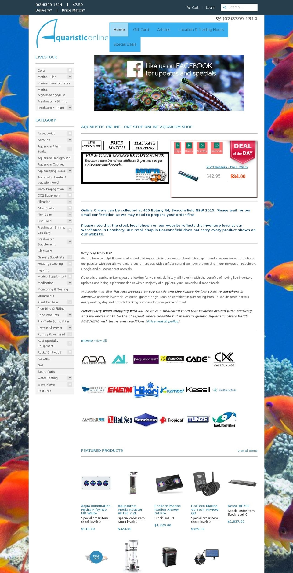 aquaticaddict.com.au shopify website screenshot