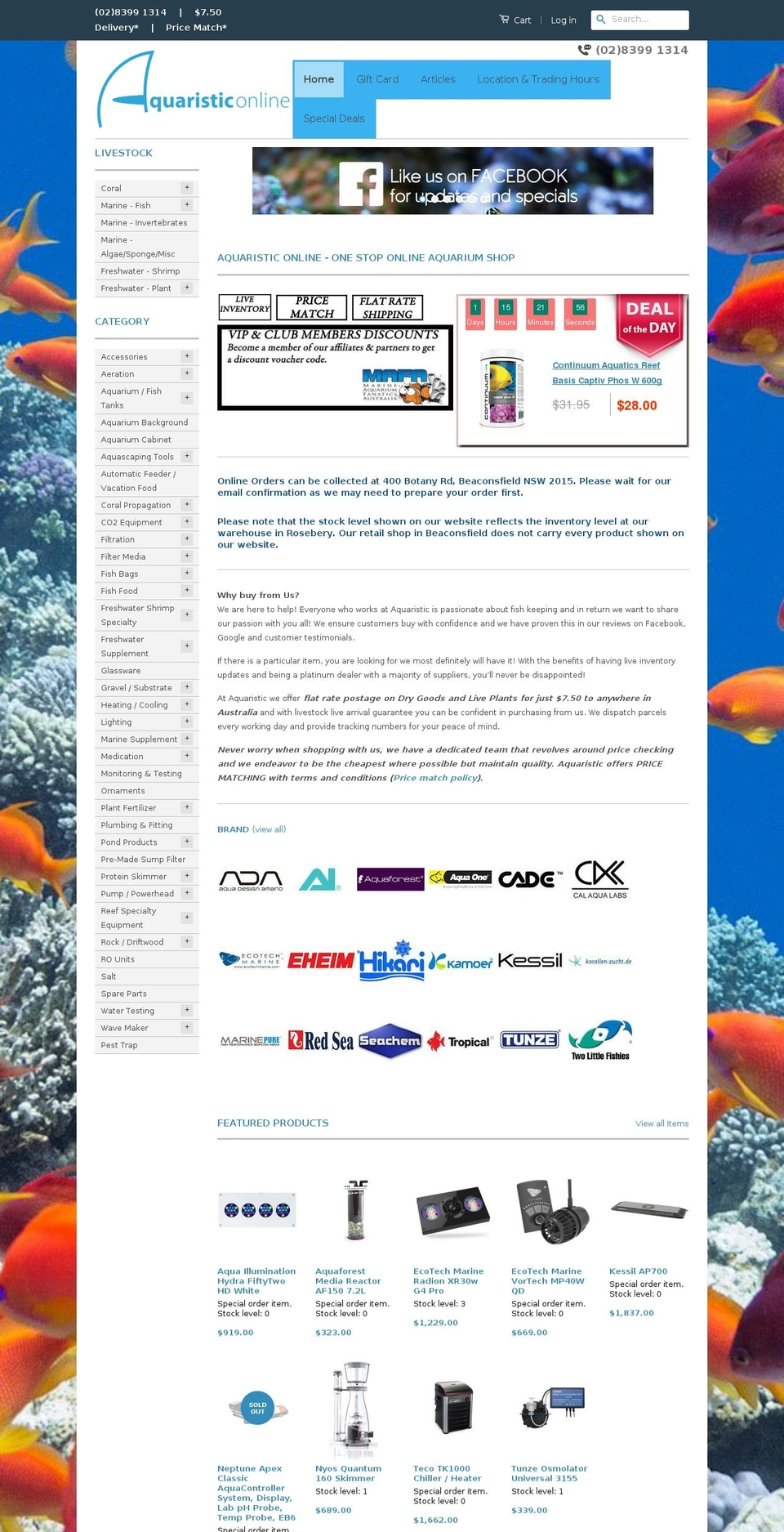 aquaticaddict.com — Shopify storefront screenshot