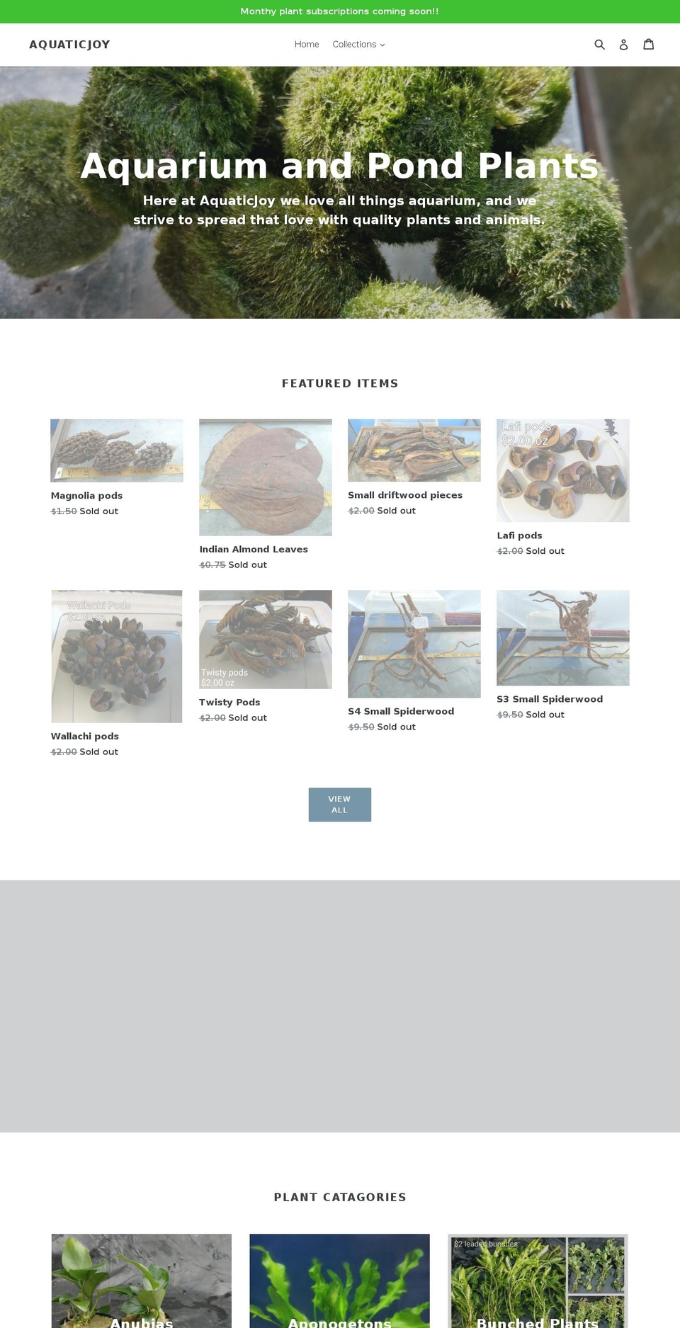 aquaticjoy.net shopify website screenshot