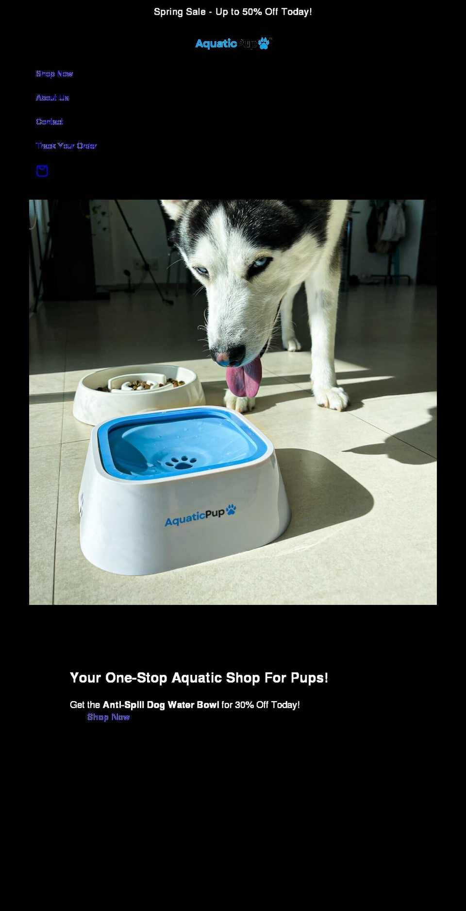 aquaticpup.com shopify website screenshot